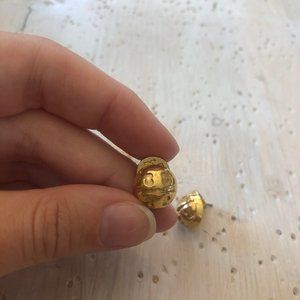 Tory Burch round gold logo stud earrings